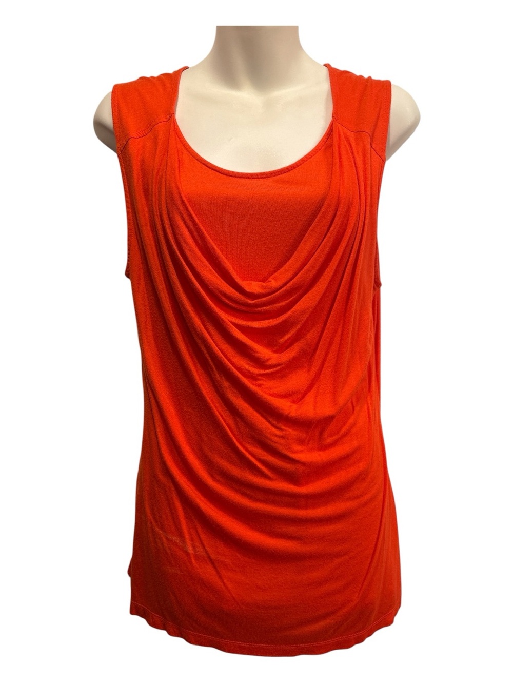 Banana Republic Bright Orange Draped Knit Top. Size large